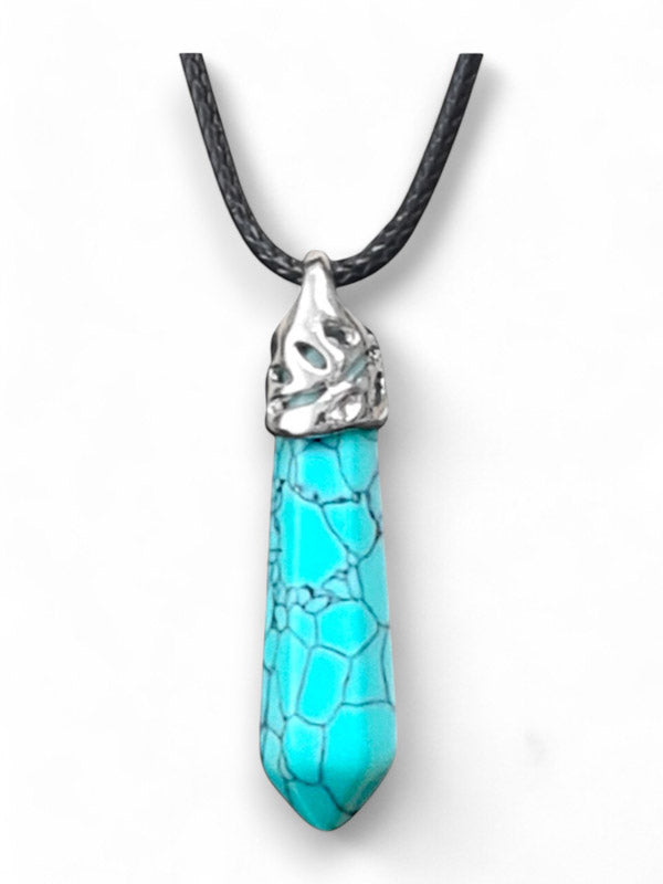 Earth Stone Beads - Hexagon Drop, Turquoise