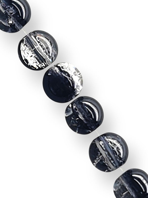 Glass Beads - Sparkle, Two Toned, Black, 8 mm, ±105-Piece