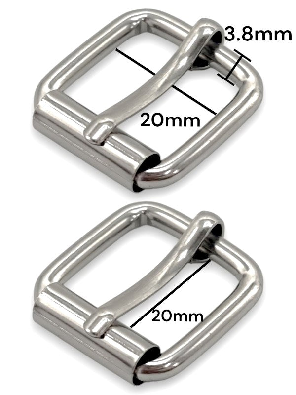 Buckle - Silver, Inside: Width 20 mm, Height 20 mm, Thickness 3.8 mm, ±20-Piece