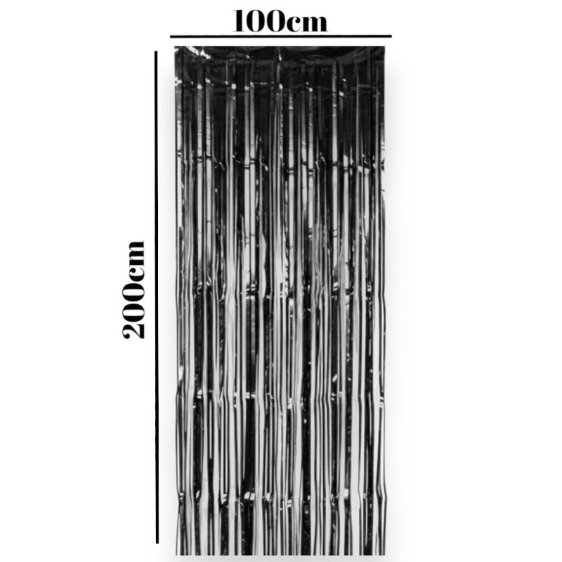 PARTY FOIL Curtain - BLACK - 100 cm×200 Cm