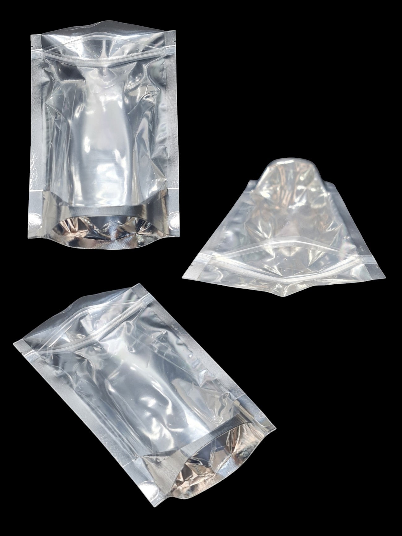 Pet+cpp Ziplock WITH Gusset - Silver ±15×22 Cm - Thickness 140 Microns ±50-Piece