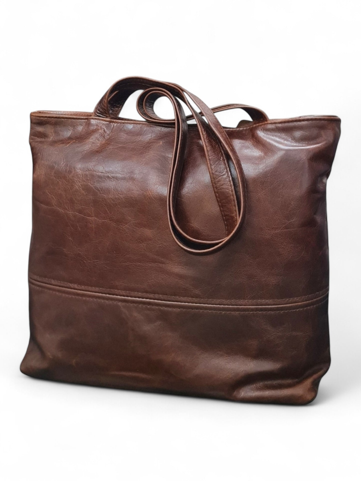 Leather BAG - BROWN ±35×38×14 Cm