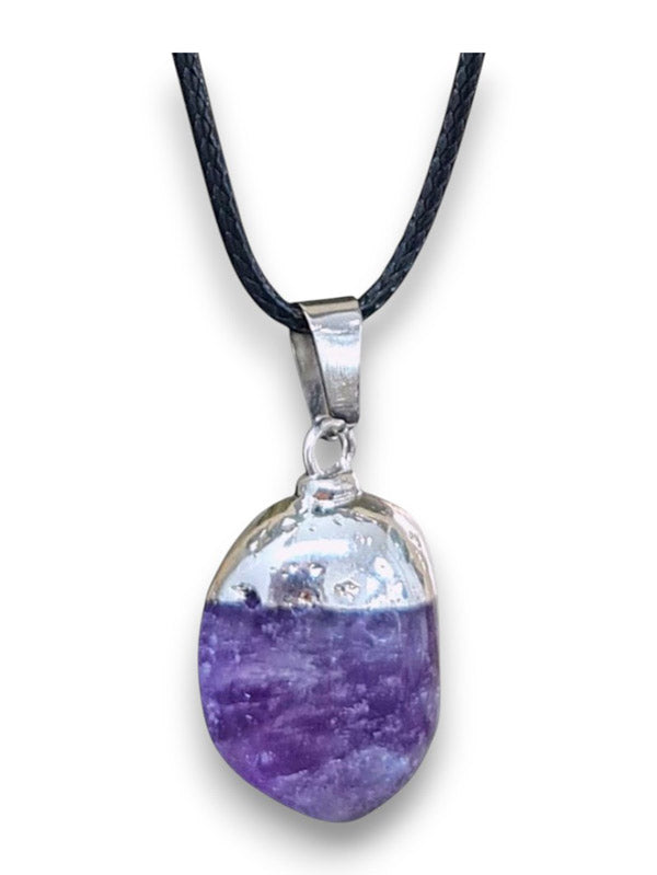 Earth Stone Beads - Capped Stone, Amethyst