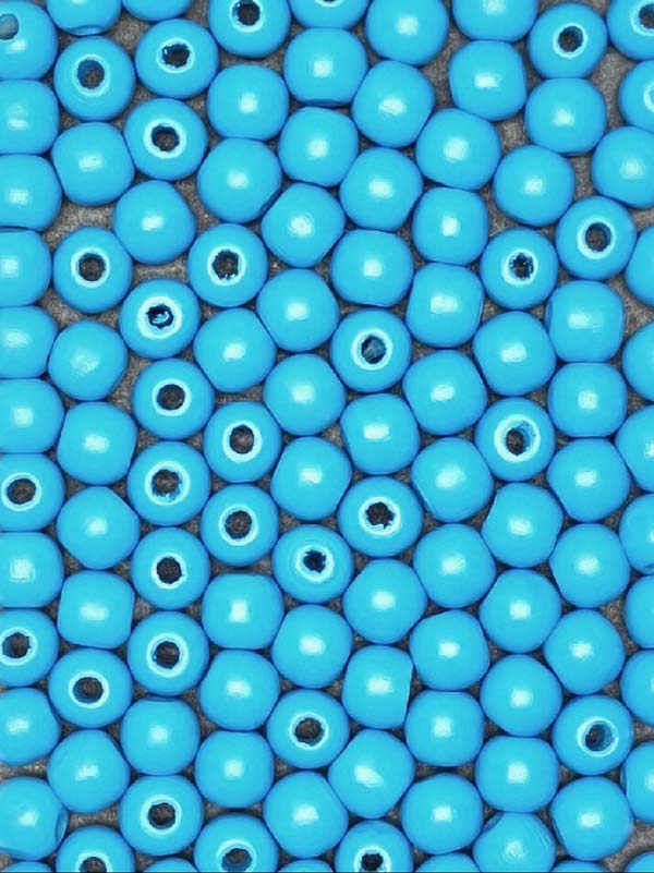 Painted Wooden Beads - 20 mm Sky Blue
