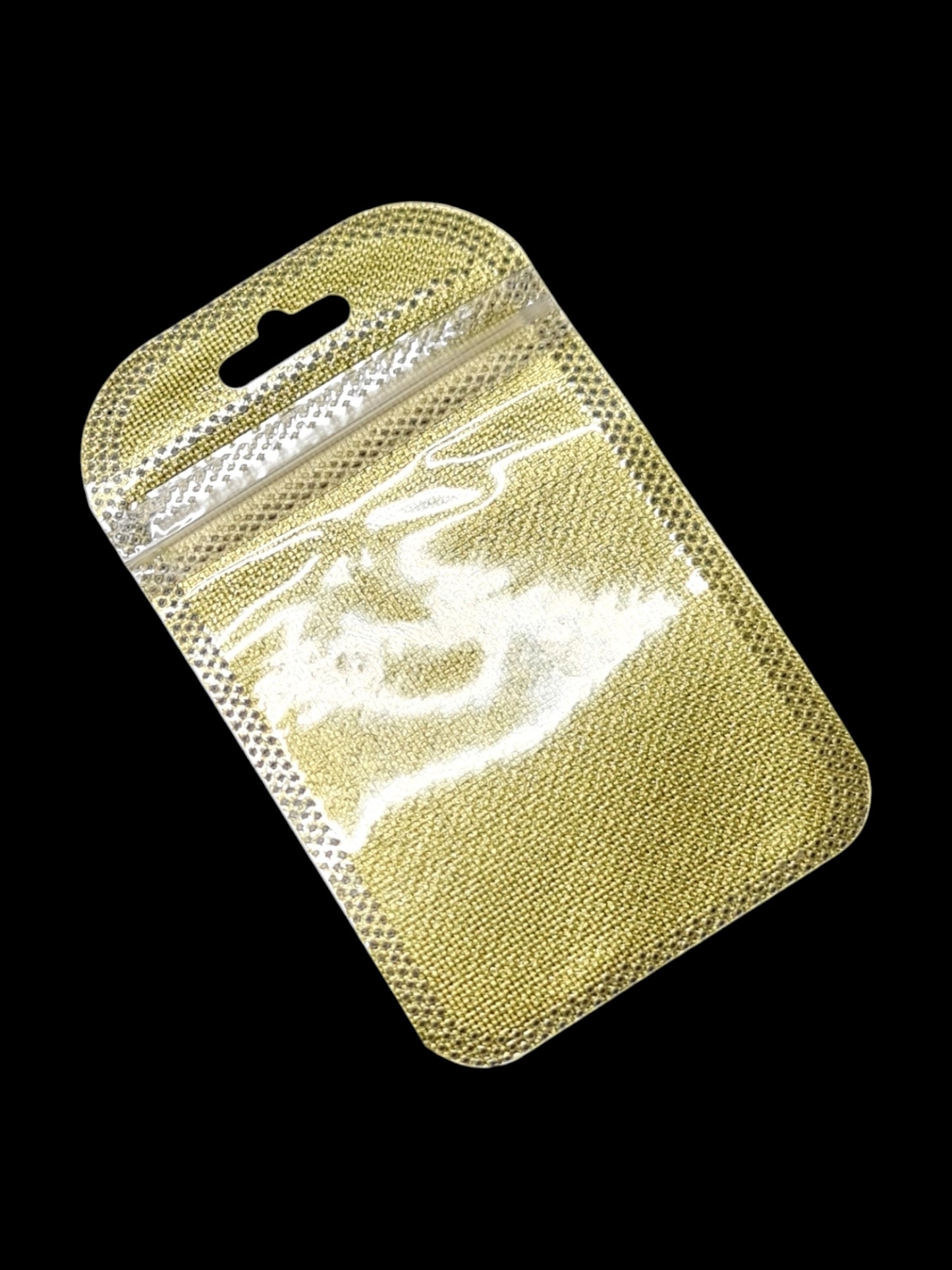 Pet+non - WOVEN - GOLD WITH Transparent FRONT - Outside ±7×11 Cm - Inside ±6×8 Cm - Thickness 80 Microns ±50-Piece