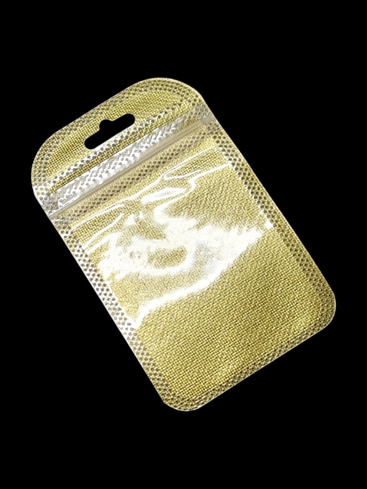 Pet+non - WOVEN - GOLD WITH Transparent FRONT - Outside ±7×11 Cm - Inside ±6×8 Cm - Thickness 80 Microns ±50-Piece