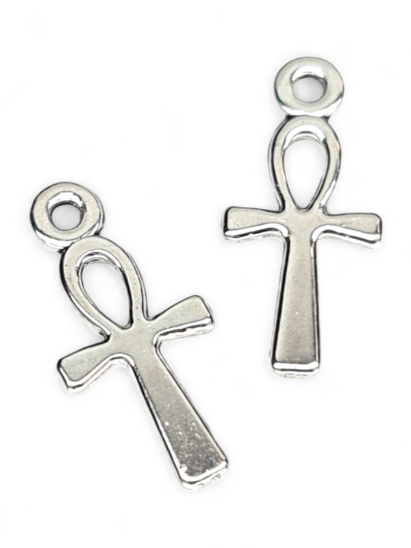 Metal Charm - Cross ±18×9 mm ±100-Piece (image On 2 Sides)