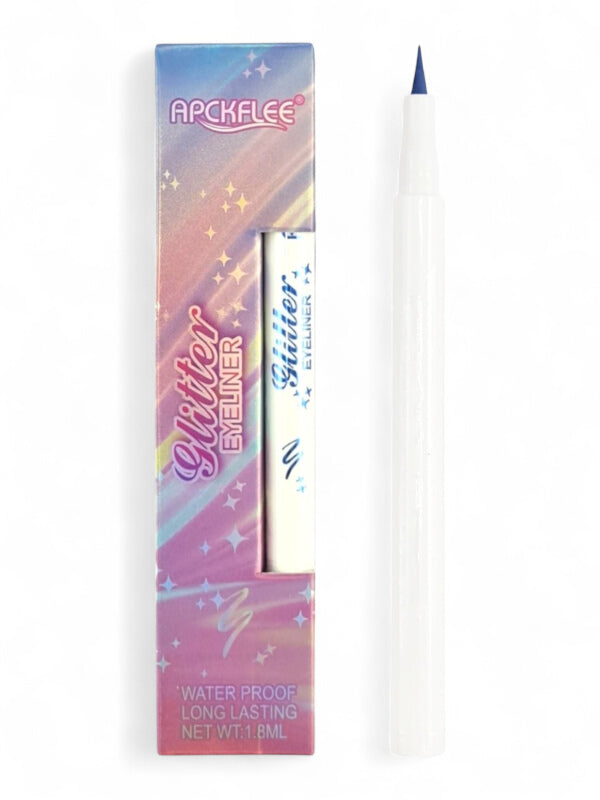 Apckflee - Glitter Eyeliner, Waterproof And Long Lasting, Blue, 1.8 ml