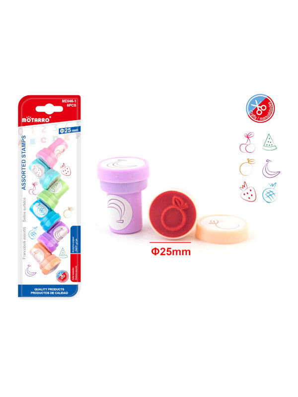 Motarro Assorted Stamps - 25 mm, 6-Piece