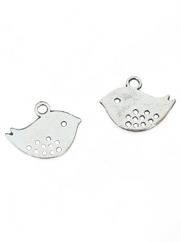 Metal Charm - Bird ±13×16 mm ±100-Piece (image On 2 Sides)