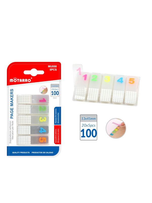 Motarro Page Markers - 20x5-Piece