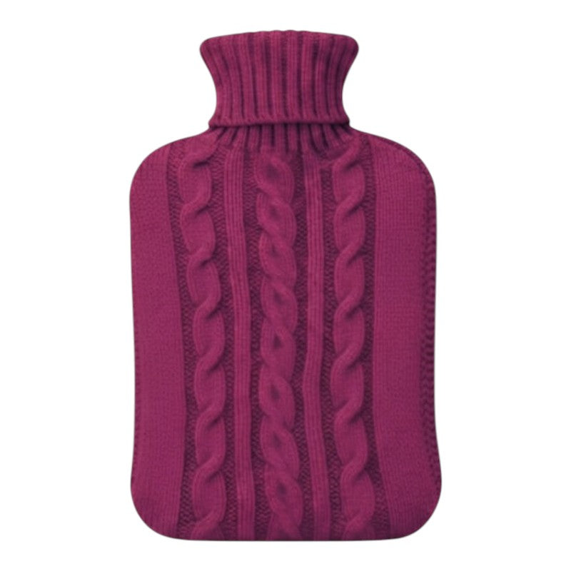 HOT WATER Bottle - Purple Knitted COVER - 2L