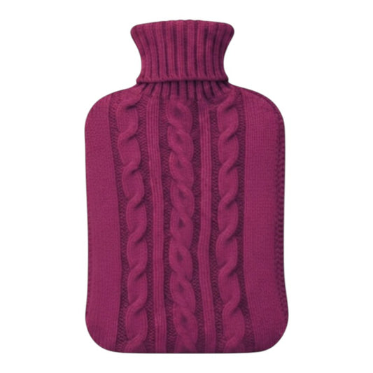 HOT WATER Bottle - Purple Knitted COVER - 2L