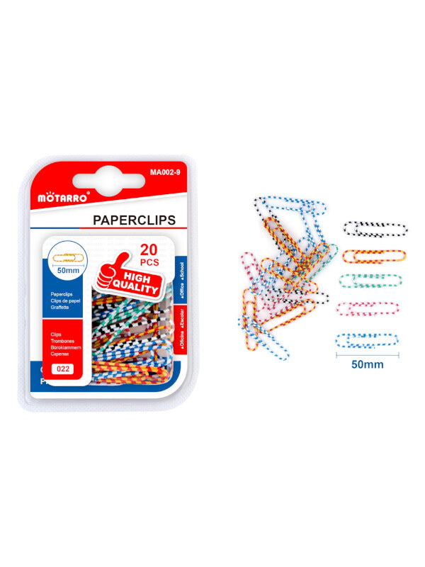 Motarro Paperclips - Striped 50 mm, 25-Piece