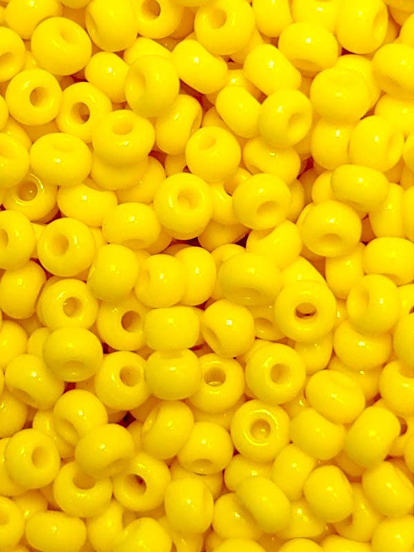 Glass Czech Beads Loose - Yellow, Size 6/0, 1/4kgm