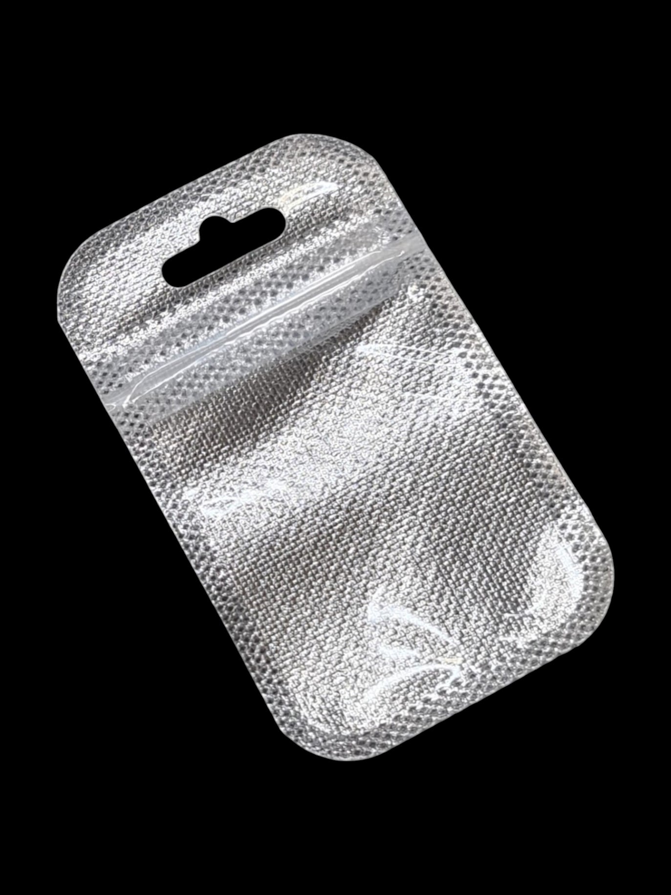 Pet+non - WOVEN - Silver WITH Transparent FRONT - Outside ±5.5×9 Cm - Inside ±4.5×6 Cm - Thickness 80 Microns ±50-Piece