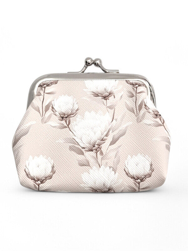 Protea PURSE - Antique WHITE - ±7.5×9.5×2 Cm