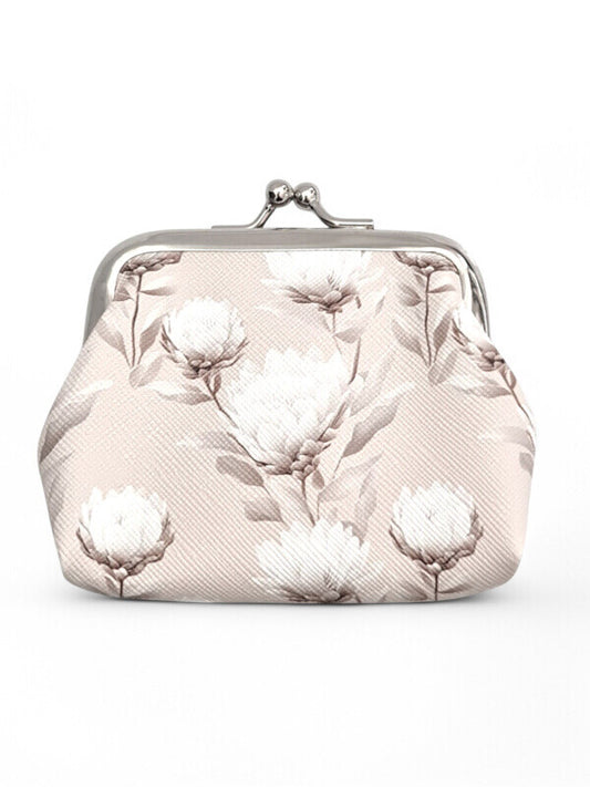 Protea PURSE - Antique WHITE - ±7.5×9.5×2 Cm