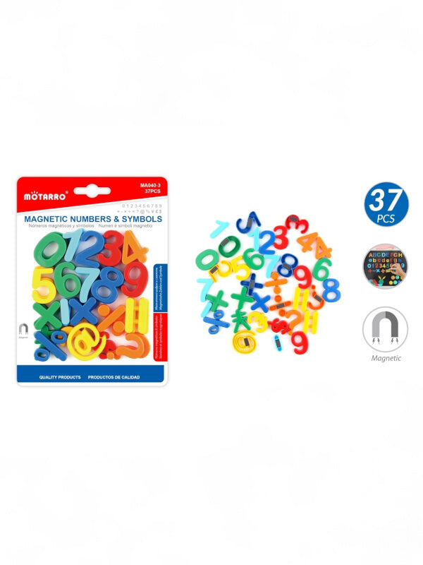 Motarro Magnetic Numbers And Symbols - 37-Piece