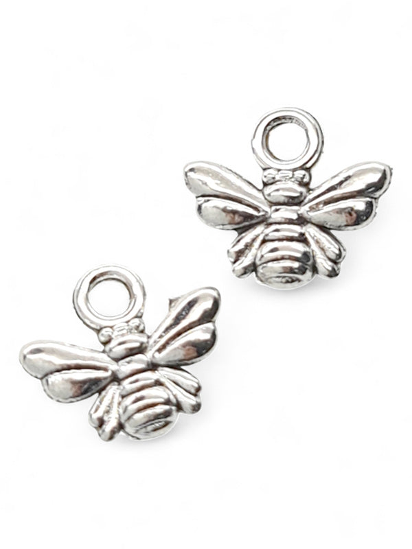 Metal Charm - Tiny Bee ±10×11 mm ±100-Piece (image On 2 Sides)
