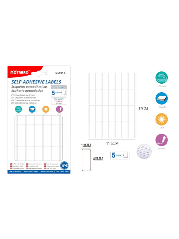 Motarro Labels 13*40 Mm CARD,140