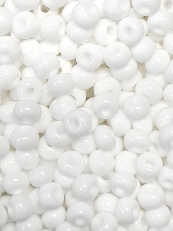 Glass Czech Beads Loose - White, Size 8/0, 1/4kgm