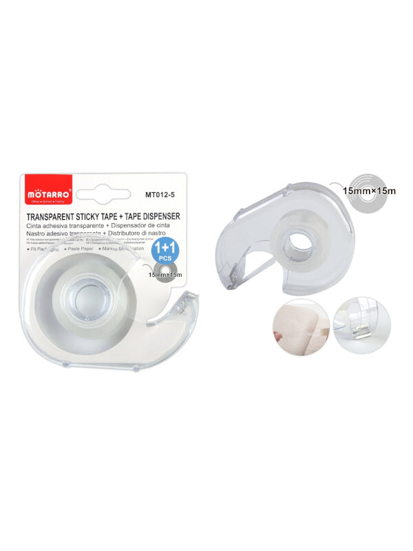 Motarro Dispenser Transparent Tape - 15x15 mm