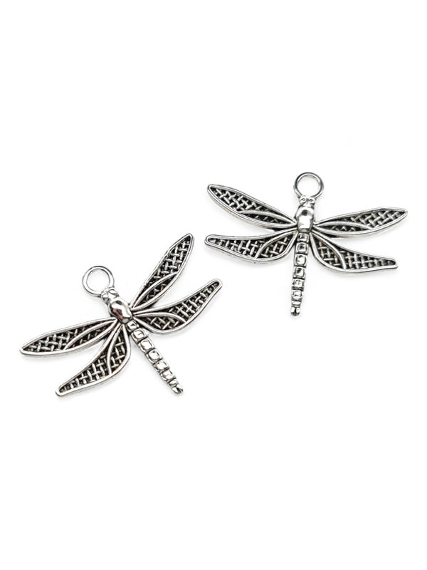 Metal Charm - Dragonfly ±27×35 mm ±20-Piece (image On 1 Side Only)