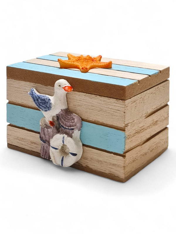Nautical Treasure Box - Natural ±9×5.6×5.5 cm