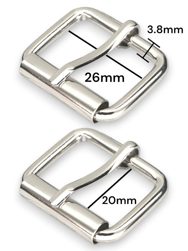 Buckle - Silver, Inside: Width 26 mm, Height 20 mm, Thickness 3.8 mm, ±10-Piece