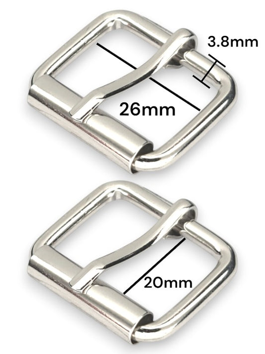 Buckle - Silver, Inside: Width 26 mm, Height 20 mm, Thickness 3.8 mm, ±10-Piece