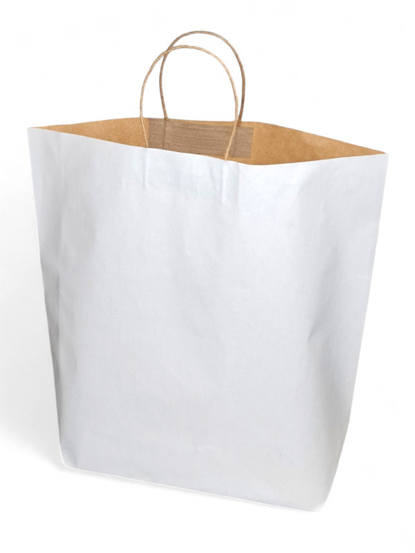 Paper Shopper Bag With Twisted Handle - White ±37×38×11 cm