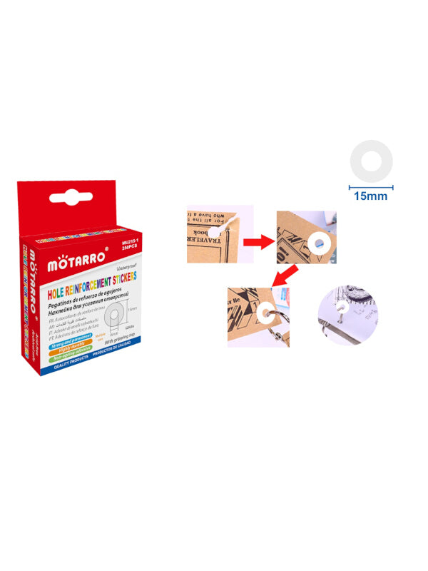 Motarro Hole Reinforcement Stickers - 250-Piece