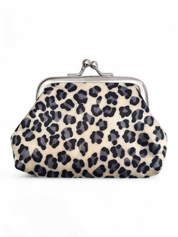 PURSE - GREY - Leopard PRINT - ±7.5×9.5×2 Cm