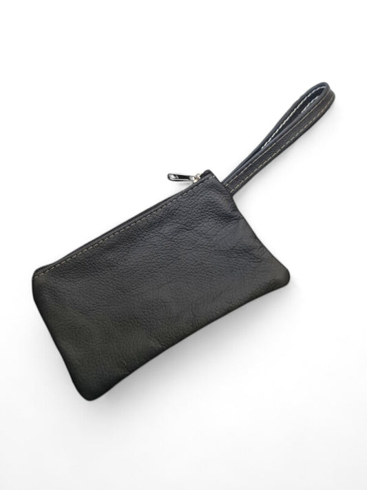 Leather PURSE WITH Handle - BLACK - ±11×19 Cm