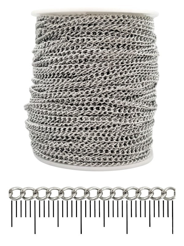 Chain - Silver, 4×4 mm, ±47 m