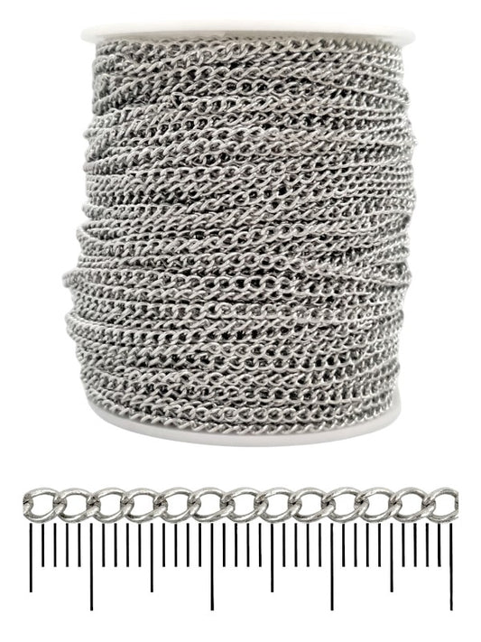 Chain - Silver, 4×4 mm, ±47 m
