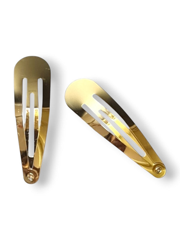 Hair Clips - Gold, 5 cm 10-Piece