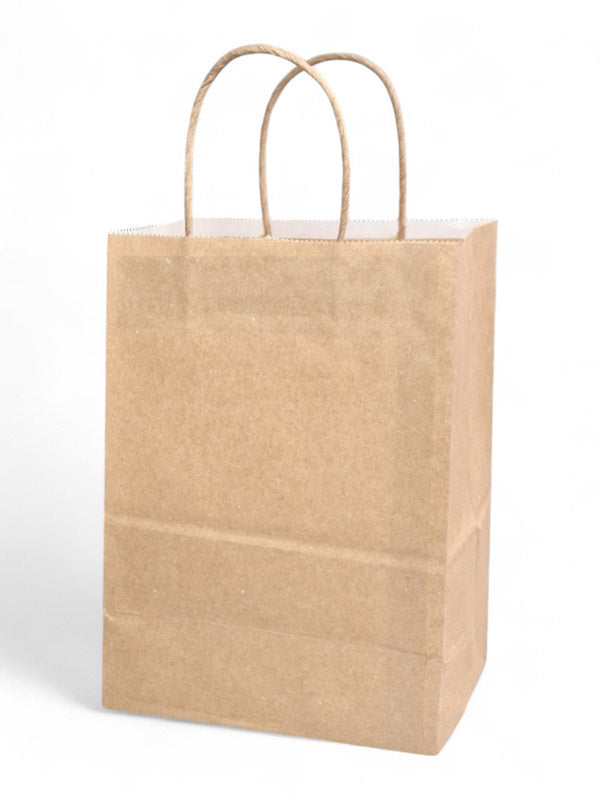 Paper Shopper Bag With Twisted Paper Handle - Natural, ±29×21×12 cm