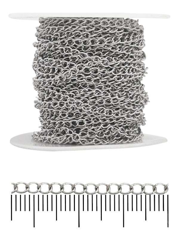 Chain - Silver, 2.5×3.5 mm, Material: Stainless Steel, ±10 m
