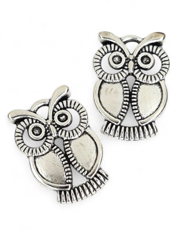 Metal Charm - Owl ±22×16 mm ±30-Piece (image On 1 Side Only)