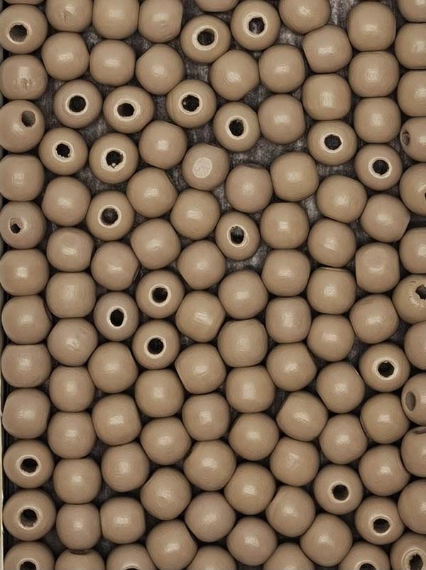 Painted Wooden Beads - 14 mm Stone