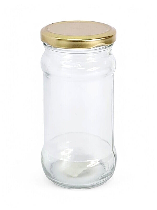 Glass Jar - Metal Gold Lid, 300 ml, ±125×60 mm