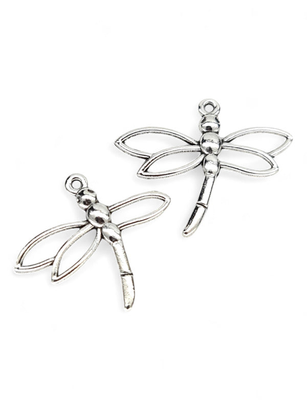 Metal Charm - Dragonfly ±32×38 mm ±50-Piece (image On 1 Side Only)