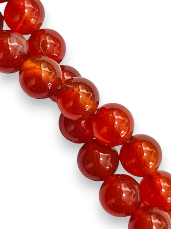 Semi - Precious Stone Beads - Carnelian, 8 mm, ±50-Piece
