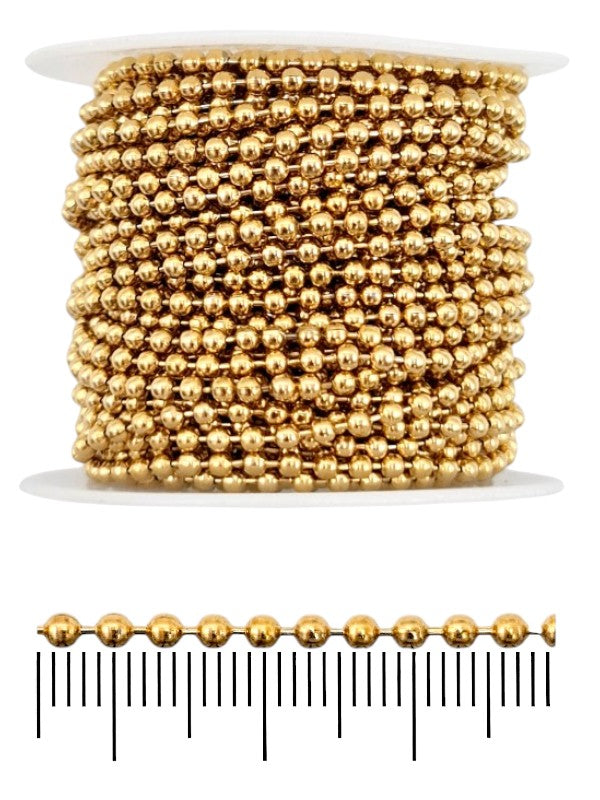 Chain - Gold, 2×2 mm, Material: Stainless Steel, ±10 m
