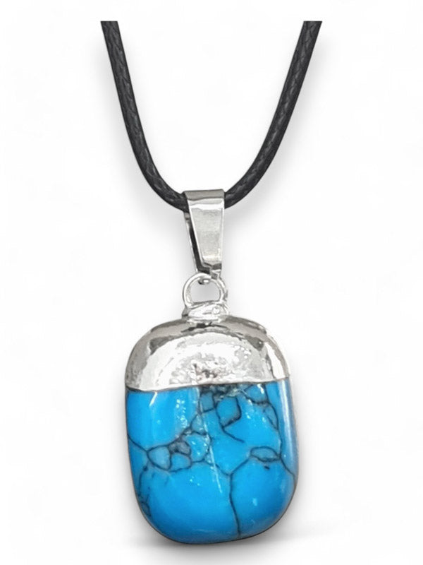 Earth Stone Beads - Capped Stone, Turquoise