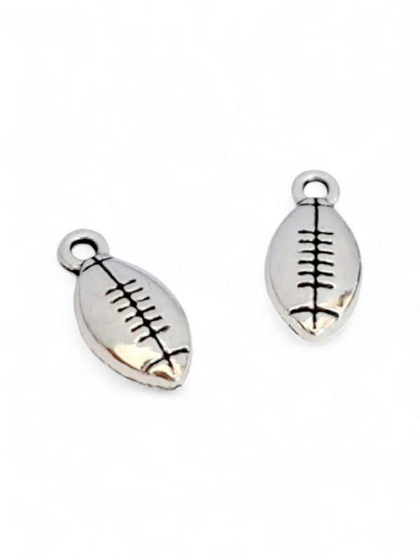 Metal Charm - Rugby Ball ±15×5 mm ±100-Piece