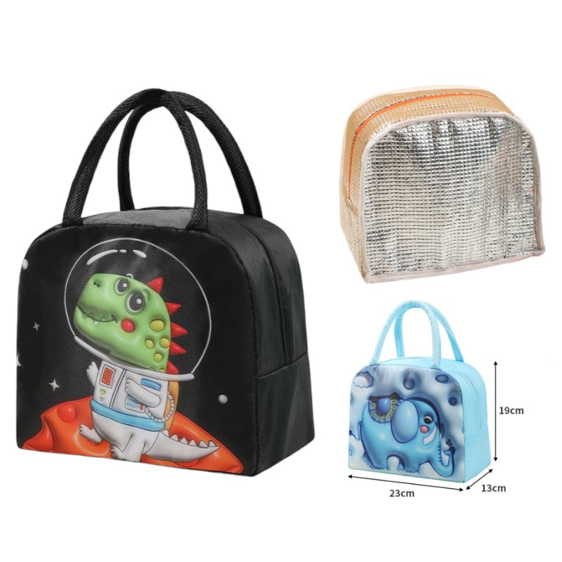 LUNCH BAG - Dinosaur - 23*13*19 Cm - BLACK