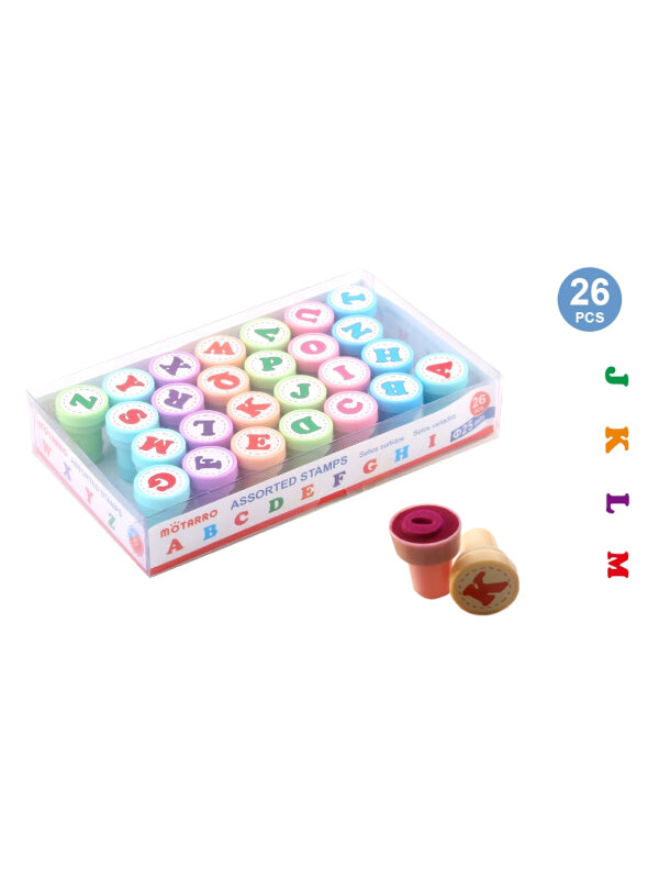 Motarro Assorted Stamps Alphabet Letters - 25 mm, 26-Piece